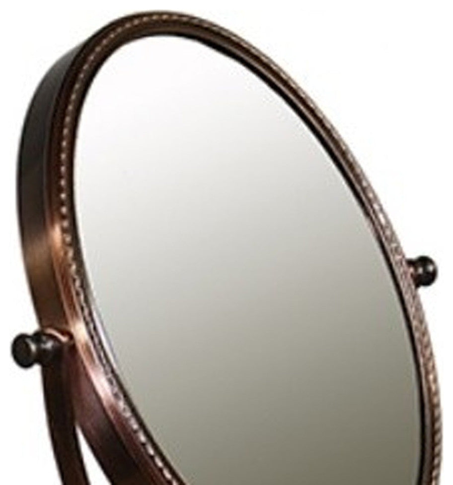 Vintage Style Copper 7X  Magnification Vanity Mirror