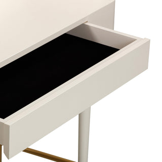 Penelope Cream Vegan Leather Wrapped Vanity Desk - Cream