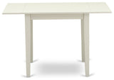 Dining Set 5 Pc- 4 Chairs, Table, Linen White Chair Seat, Linen White Frame.