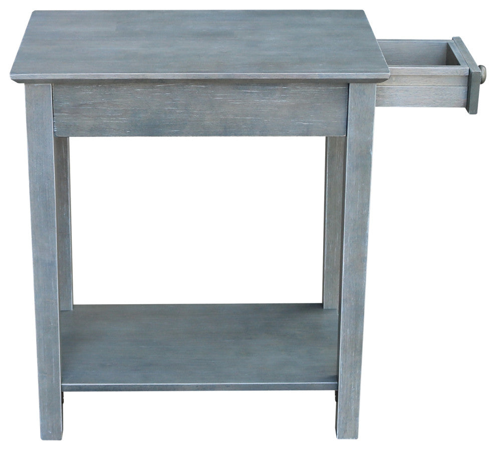Narrow End Table, Heather Grey-Antique Washed