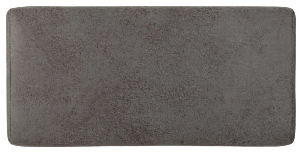 GDF Studio Carl Traditional Microfiber Storage Ottoman, Slate/Dark Brown