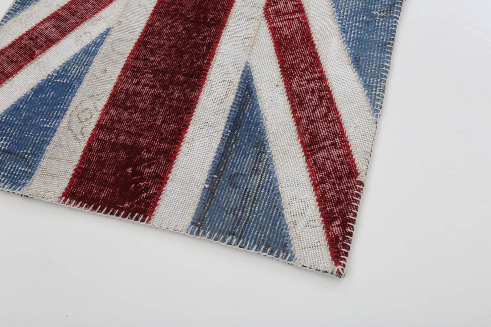 Rug N Carpet - Handmade Oriental 2' 9'' x 5' 0'' Flag Patchwork Rug