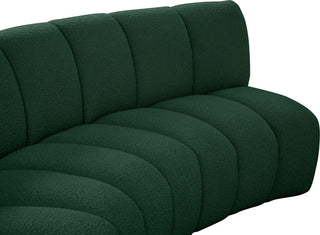 Infinity Black Boucle Fabric Upholstered Arc Shaped Modular Sectional, Green, 9-Piece, Arc-Shaped