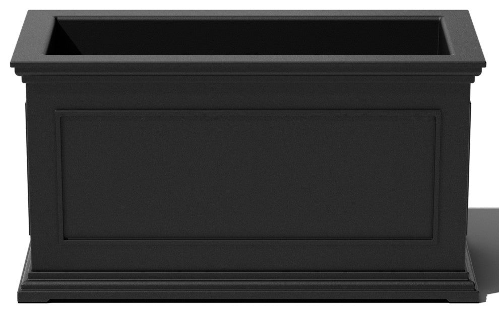 Brixton Long Planter, 33", Black