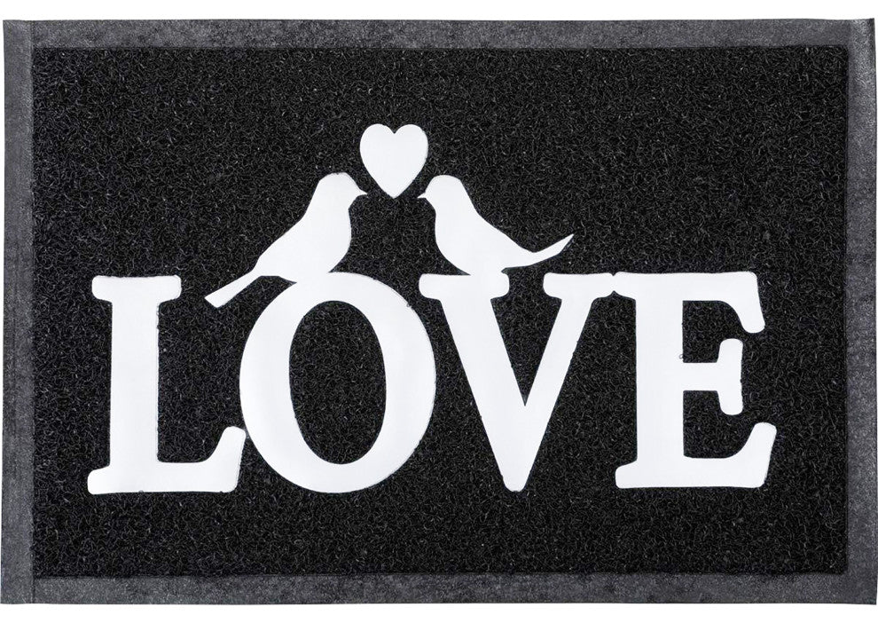 Outdoor Door Mat Love PVC 24"�x16"� Black
