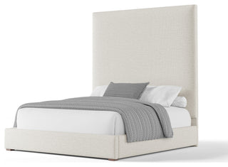 Nativa Interiors Moyra Plain Bed, Off White, Queen, Headboard: High