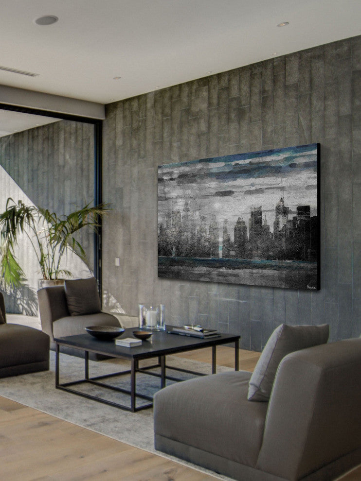 "Sunset in NYC" Print on Canvas, 24"x16"