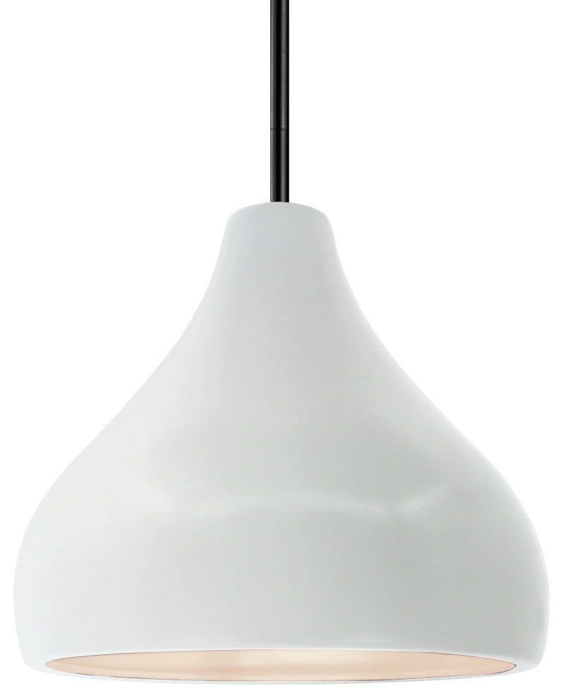 Radiance Medium Droplet Pendant, Gloss White Frame, Black, LED, Rigid Stem Kit