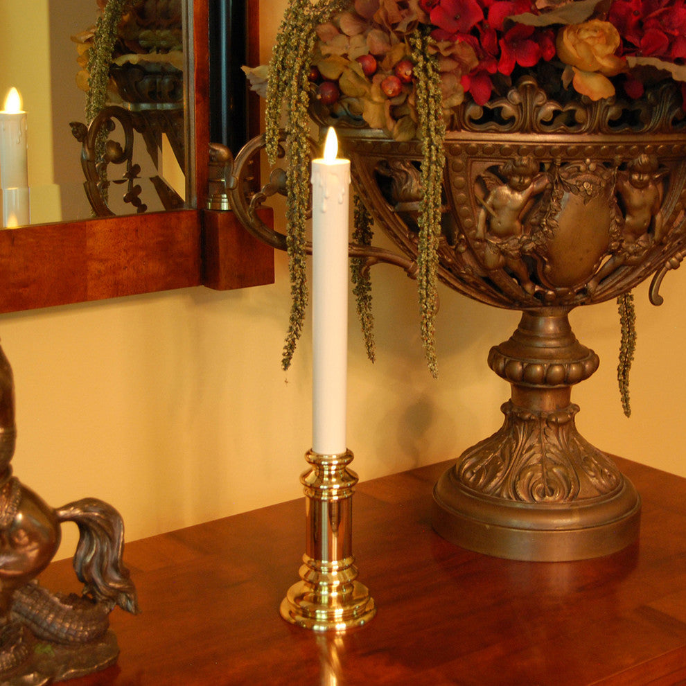 Action LED Taper Candles With Holder, Set of 2