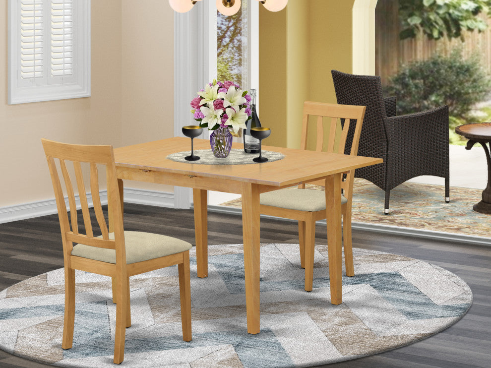 3 Pc Dining Room Set Small Dining Table And 2 Kitchen Chair