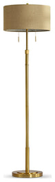 The Grande 55"~66" Adjustable Floor Lamp_Antique Brass, Drum_brown Shade