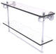 Pacific Grove 22" Double Groovy Glass Shelf with Towel Bar, Matte White