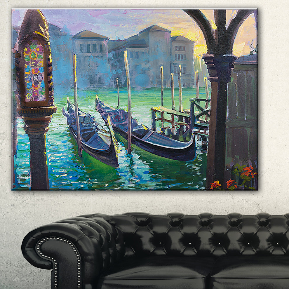 "Gondolas in Venice" Canvas Print