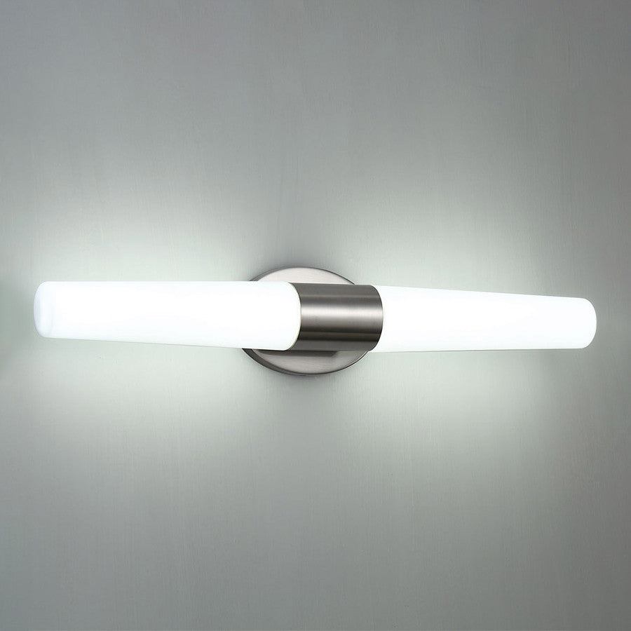 Tusk 26" LED Bathroom Vanity and Wall-Light 3000K, Brushed Nickel