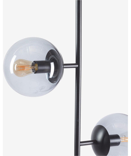 Iglesias | Luxury LED Pendant Light in the Shape of Glass Ball for Dining Room, Black, Clear Glass, Warm Light