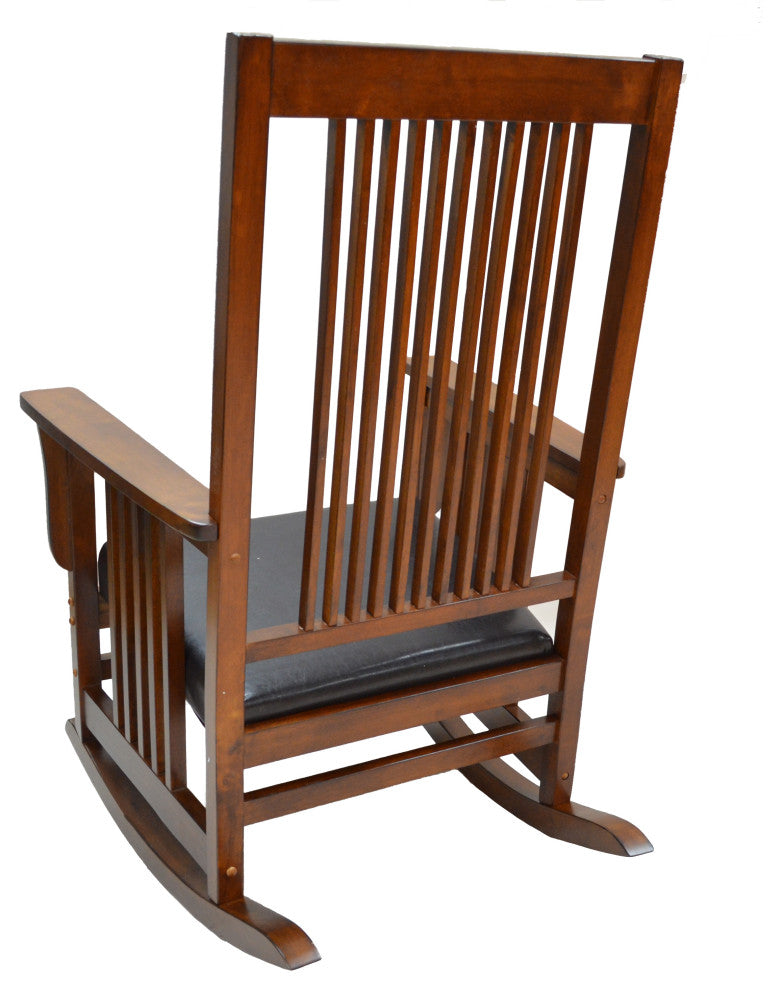Chestnut Mission Rocker - Brown Upholstery