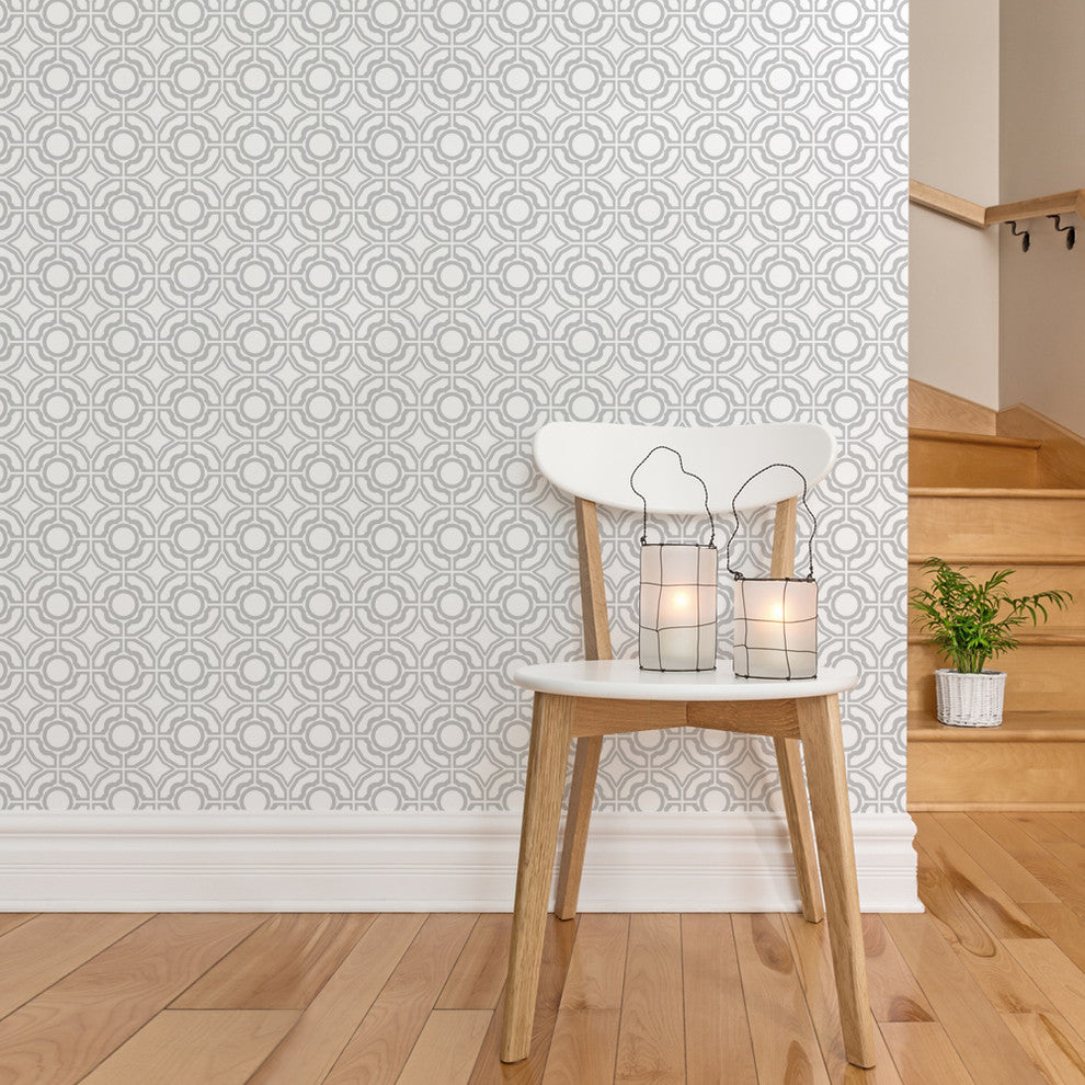 Daisy Peel and Stick Vinyl Wallpaper, Gray, 24"w X 60"h
