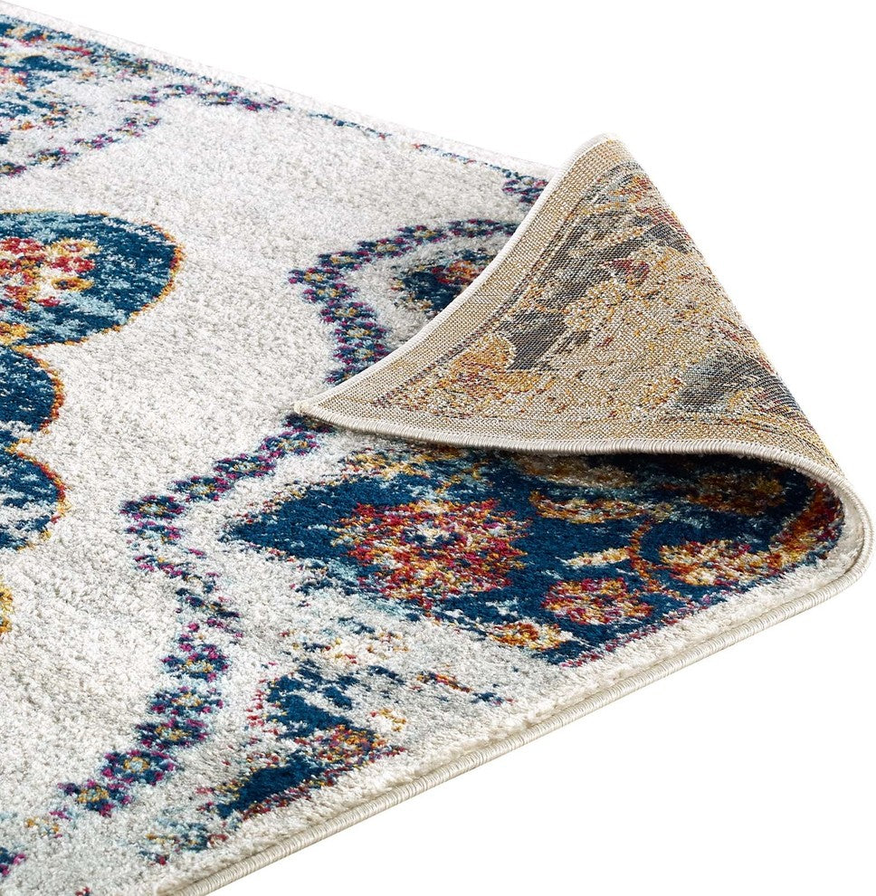 Entourage Malia Distressed Vintage Floral Persian Medallion 8x10 Area Rug