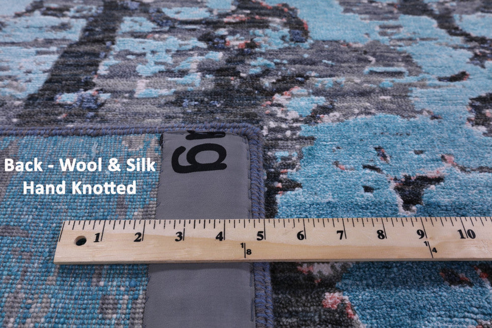 Wool & Silk Abstract Handmade Rug 8' 0" X 10' 3" - Q15552