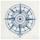 "Indigo Gild Compass Rose I" Digital Paper Print by Kathrine Lovell, 42"x42"