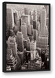 Black & White NYC Rooftops Photograph 20x30 Black Floating Framed Canvas