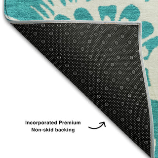 Premium Machine Washable Mayfield AMF551 Teal 5' x 7'6" Rug