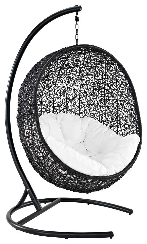 Modway Encase Swing Outdoor Patio Lounge Chair, Espresso White