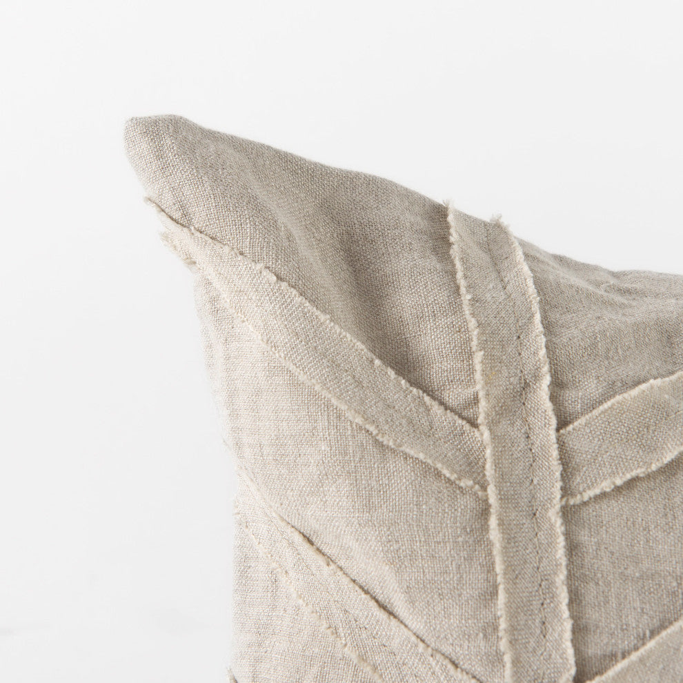 Mercana "Ivivva" 14x26 Beige Fabric Textured Decorative Pillow Cover