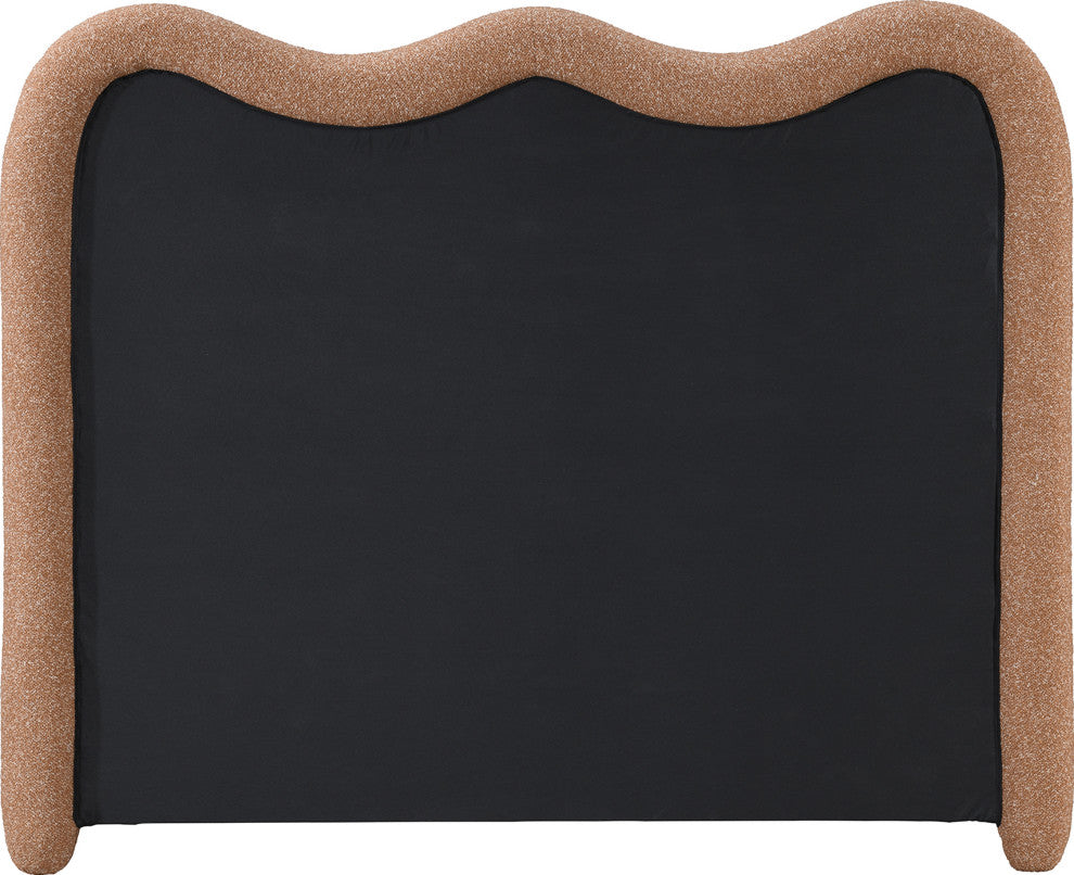 Gavin Upholstered Bed, Cognac, King, Chenille Fabric