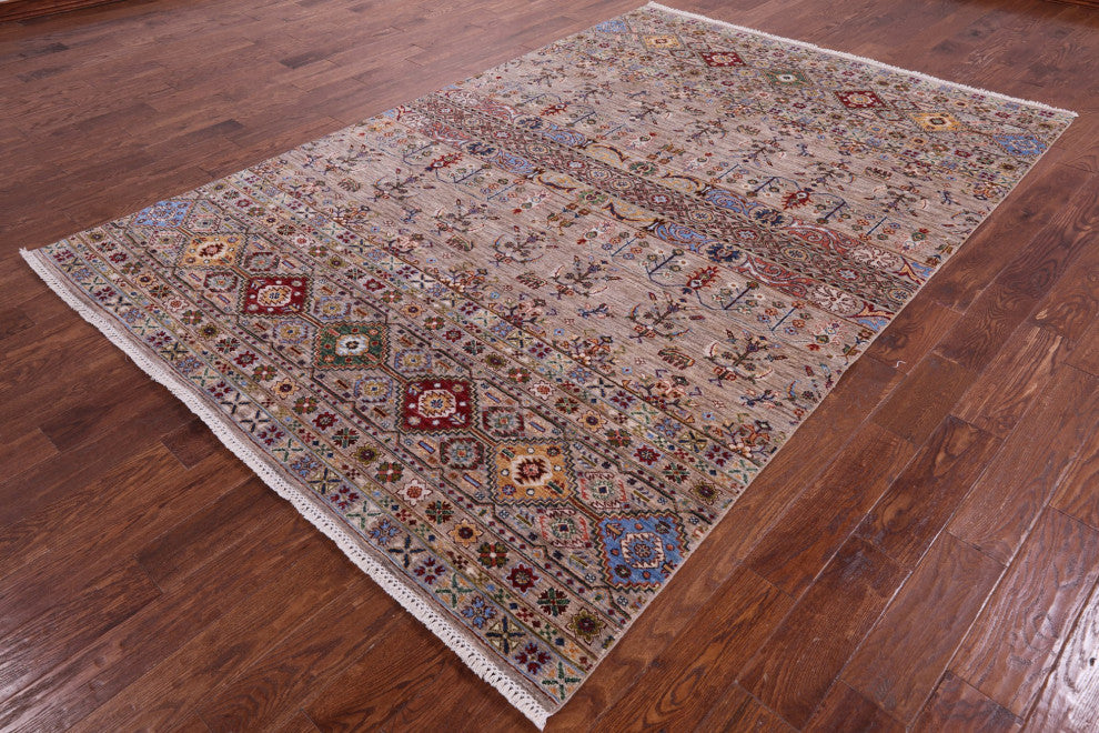 Super Kazak Khorjin Handmade Rug 6' 8" X 10' 0" Q10343