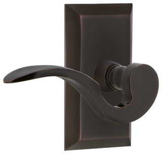 Studio Plate With Manor Lever, Timeless Bronze, Privacy, Left-Handed