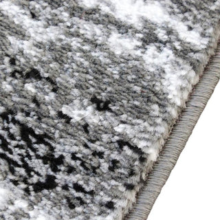 Marian Collection Distressed Olefin Area Rug with Jute Backing, Grey, 2' X 11'