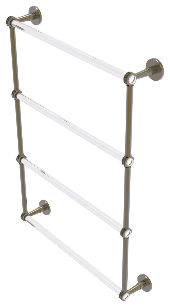 Clearview 4 Tier 24" Ladder Towel Bar with Dotted Accents, Antique Brass