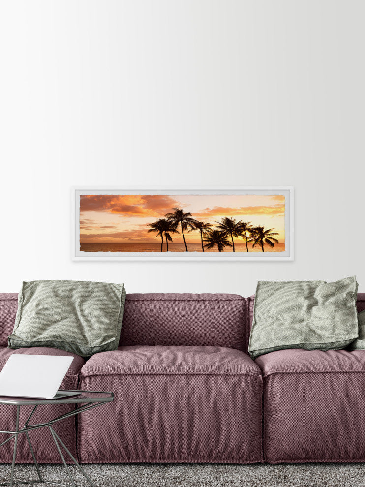 "Think of the Beach" Framed Painting Print, 30x10