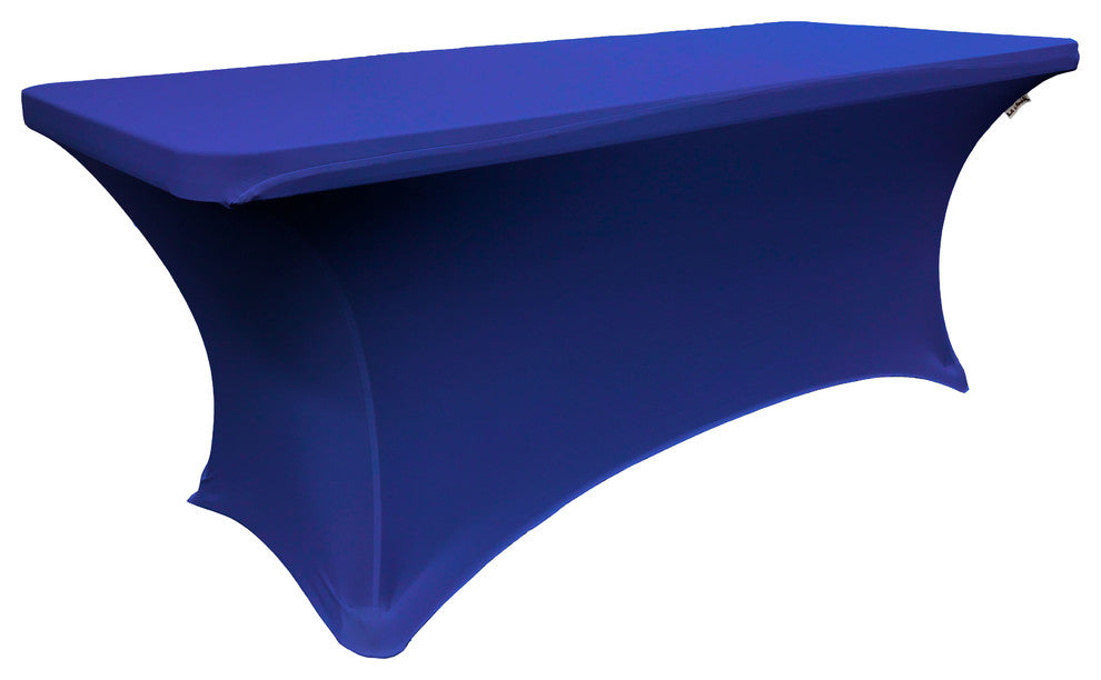 LA Linen Rectangular Spandex Table Cover, Royal Blue, 96"x30"x30"