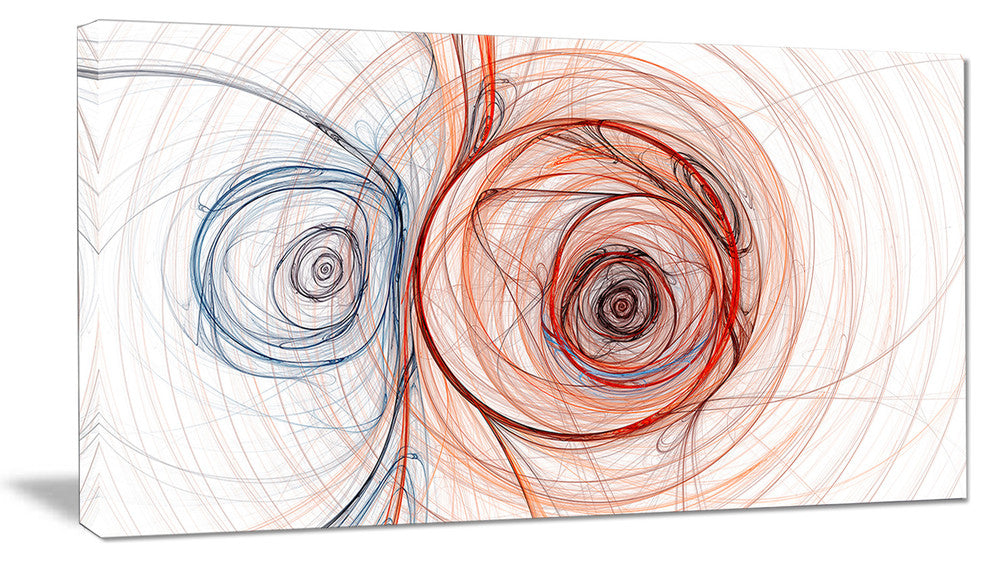 Brown Blue Fractal Illustration, Abstract Canvas Art Print, 32x16