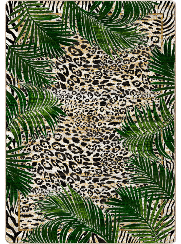 Jungle Border, Black and Yellow, 5'x8'
