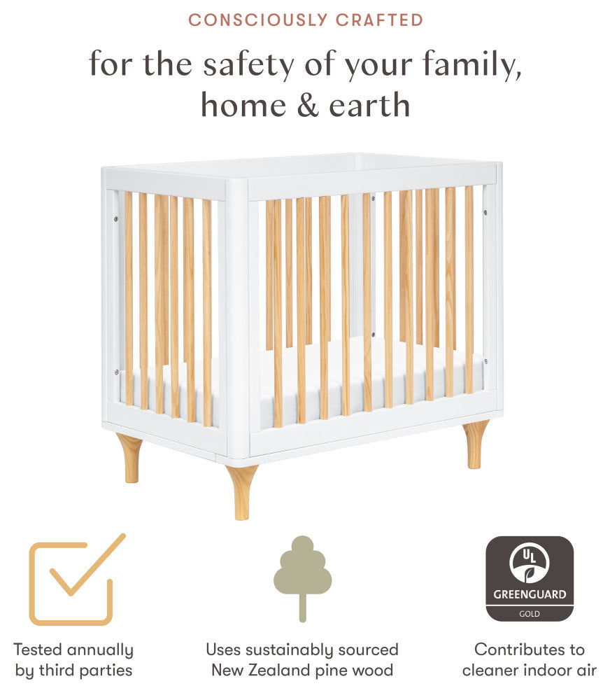 Lolly 4-in-1 Convertible Mini Crib and Twin Bed With Toddler Bed Conversion Kit