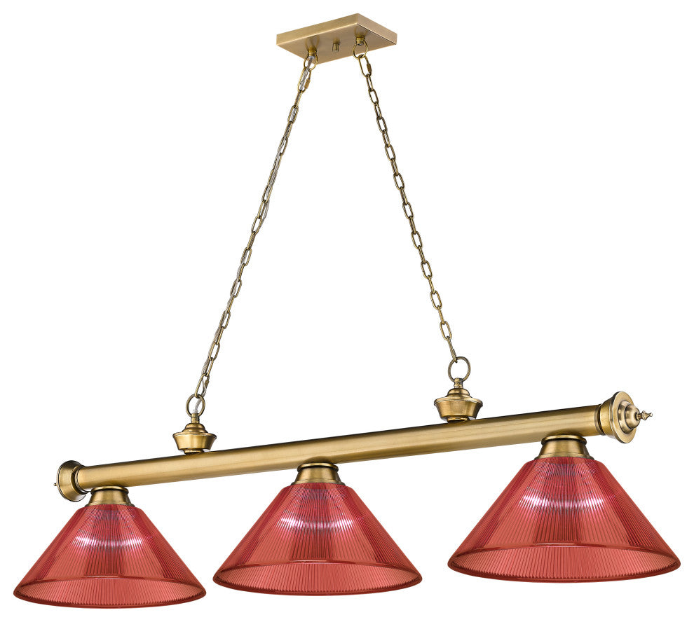 Zlite 2306-3RB-ARBG 3-Light Billiard, Burgundy