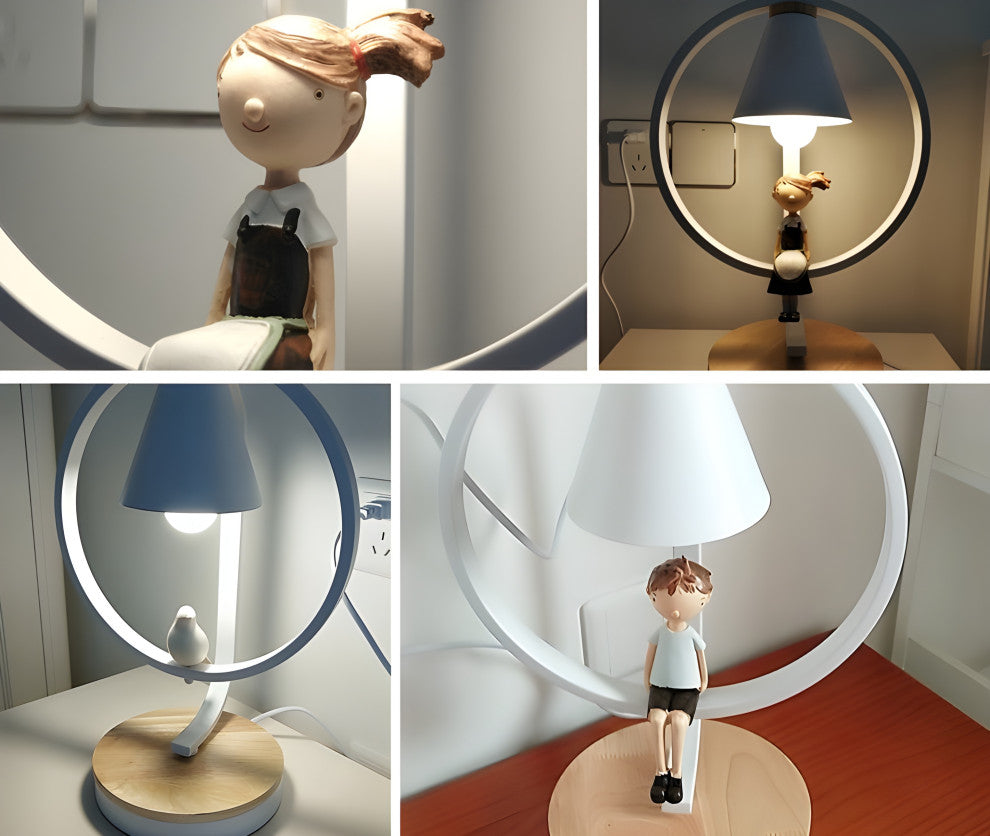 Le Brassus | Creative LED Night Light Fixture with a Figurine, White, Bird
