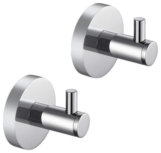 Circular Bathroom Towel & Robe Hook 2 Count, Chrome