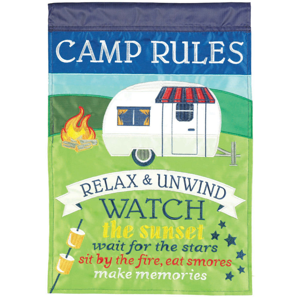 Flag Camp Rules Polyester 13x18