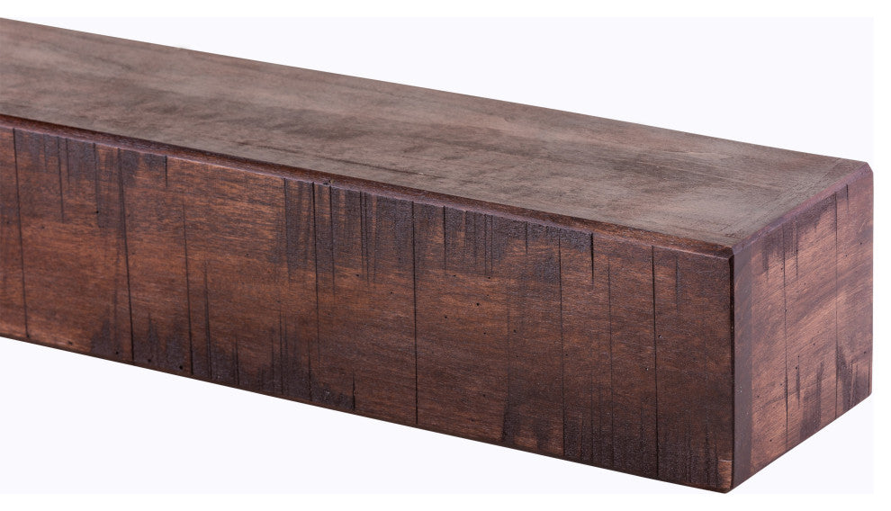 Rustic Fireplace Mantel Shelf, Mahogany, 48"