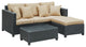 Modern Contemporary Outdoor Patio Rattan and Wicker 3-Piece SetSofa Set Tan