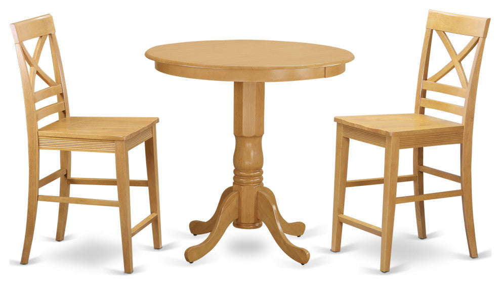 3 Pc Counter Height Dining Room Set - High Table And 2 Counter Height Stool