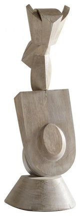 Large Protector Sculpture, Weathered Grey, Wood, 13.5"W (11296 MGU49)