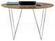 Round Contemporary Wood Top Dining Table, Walnut Top/Chrome