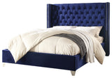 Ames Velvet Bed, Navy, King