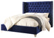 Ames Velvet Bed, Navy, King