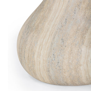 Smooch Indoor/Outdoor Dining Table, Travertine, 47"